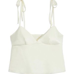 We Wore What Ivory Sateen Cami, XS